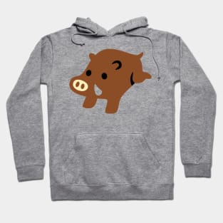 Brown Boar Cartoon Icon Emoticon Hoodie